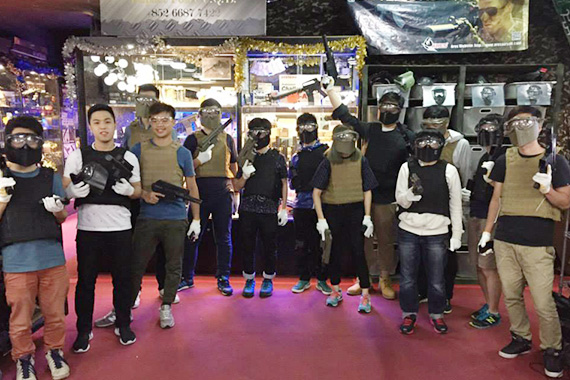 Fire your guns: Indoor war game