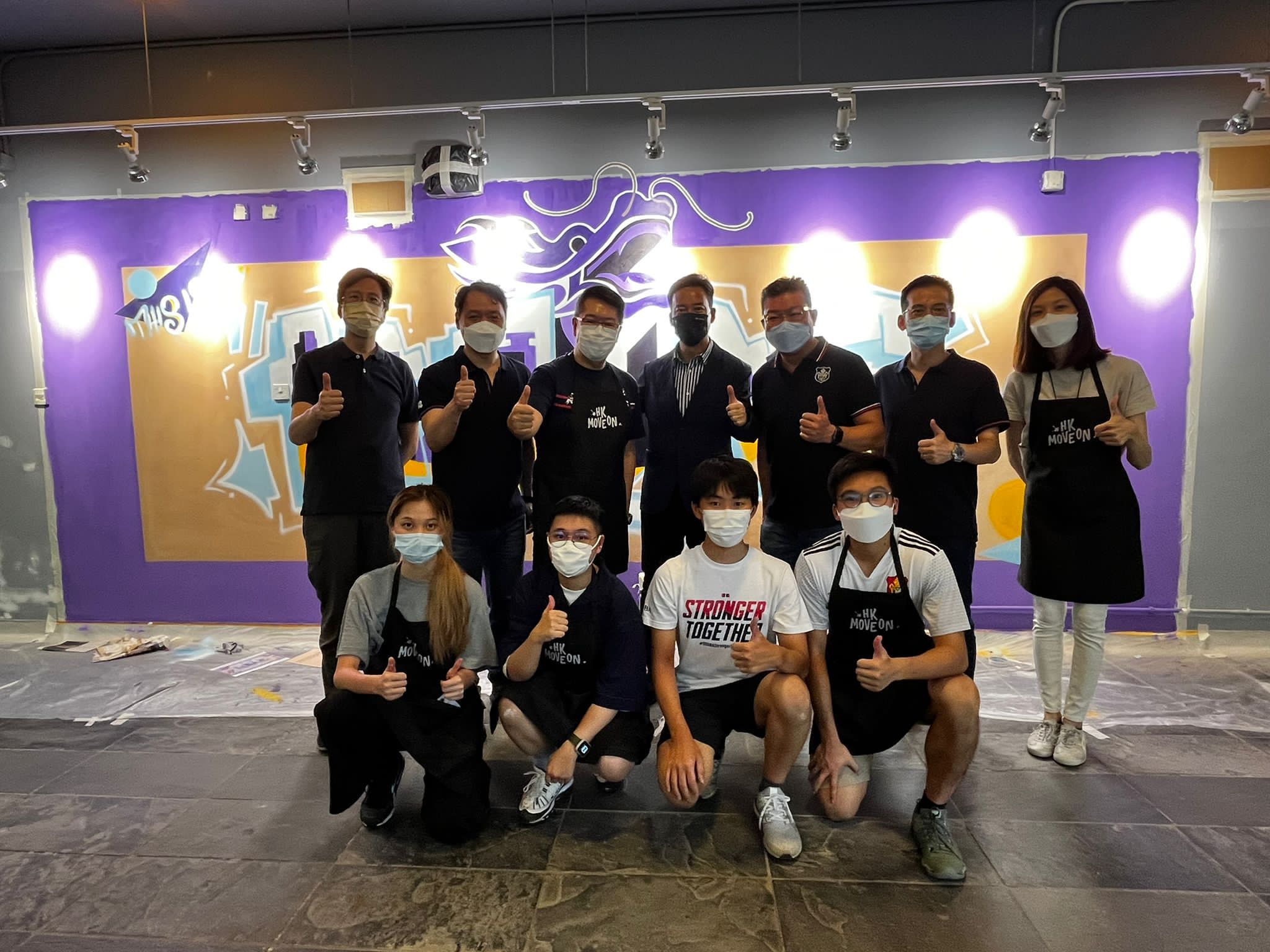 Cherrypicks’ DBS OBs joins current students to paint the DBS school mural for Hong Kong Move On